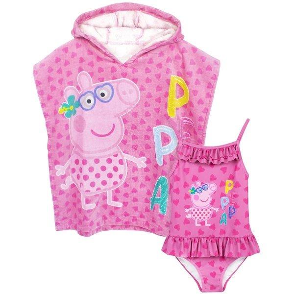 Image of Peppa Pig Badeanzug und Poncho Set - 116