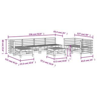 VidaXL set salotto da giardino Legno di douglas  