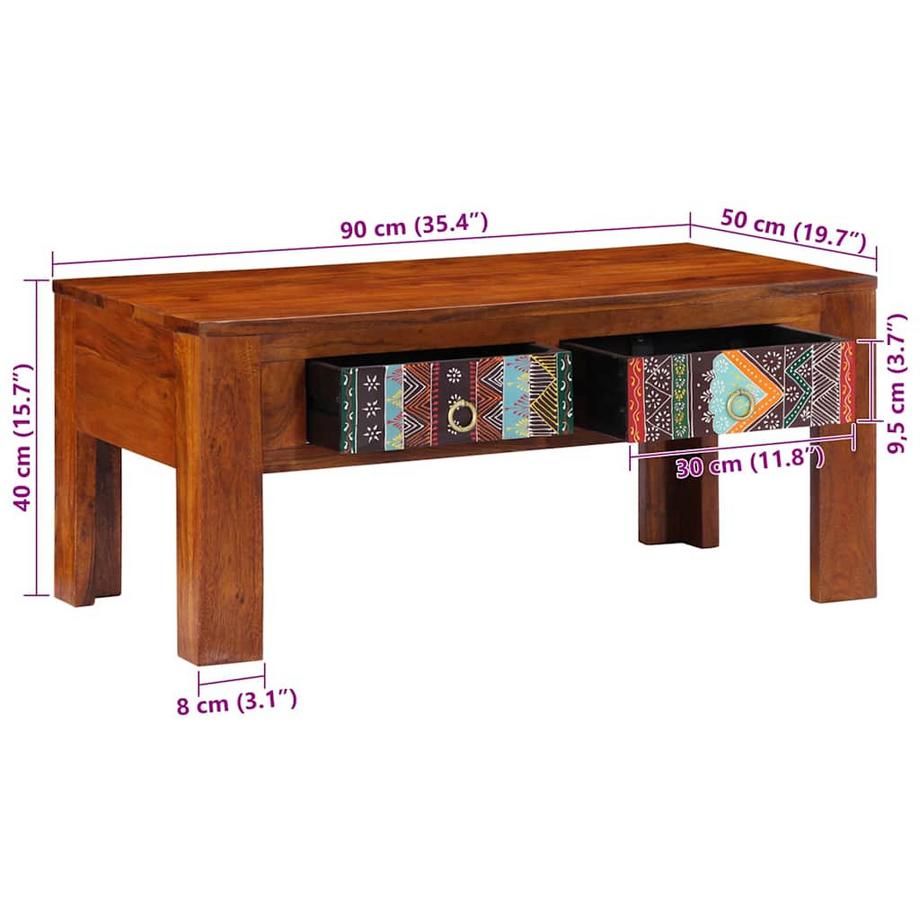 VidaXL Table basse bois d'acacia  
