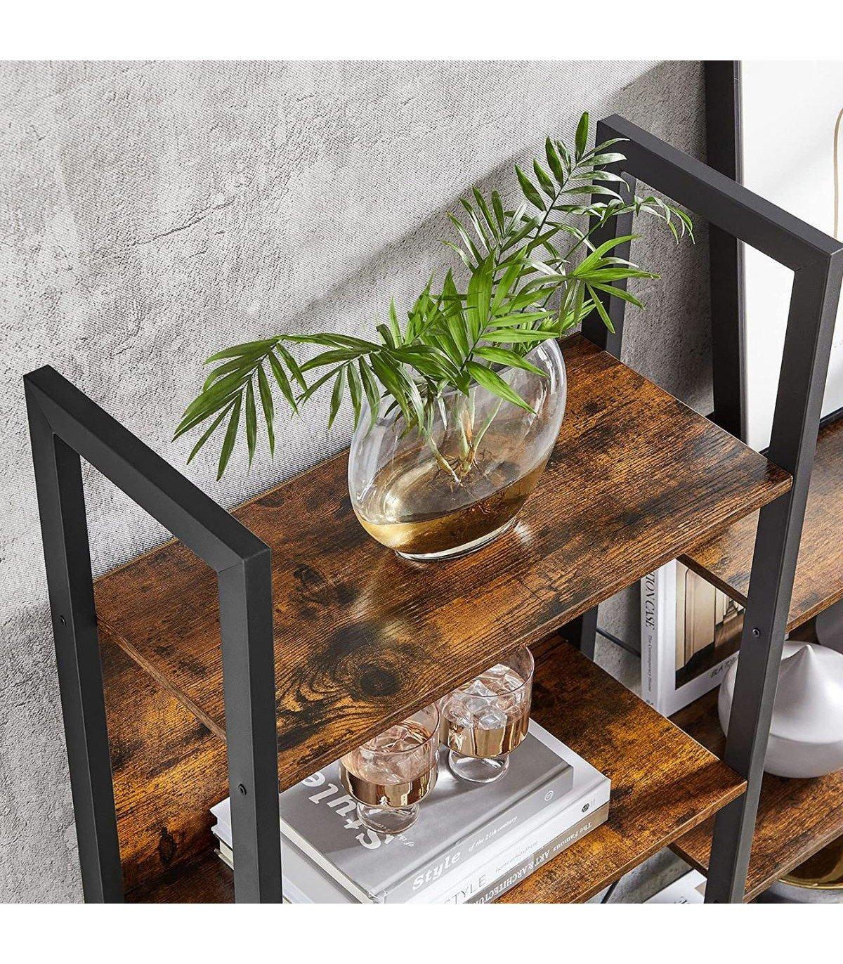 Calicosy Bücherregal mit Stahlrahmen im Industriestil, 5 Regale  