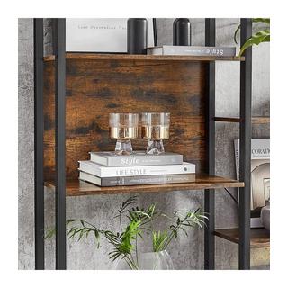 Calicosy Bücherregal mit Stahlrahmen im Industriestil, 5 Regale  