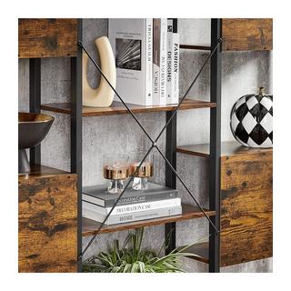 Calicosy Bücherregal mit Stahlrahmen im Industriestil, 5 Regale  