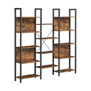 Calicosy Bücherregal mit Stahlrahmen im Industriestil, 5 Regale  