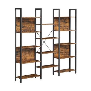 Bücherregal mit Stahlrahmen im Industriestil, 5 Regale