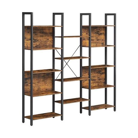 Calicosy Bücherregal mit Stahlrahmen im Industriestil, 5 Regale  