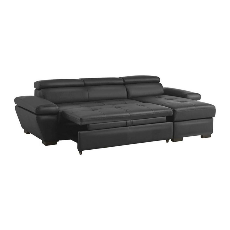 Vente-unique Canapé d'angle conible en cuir JONOVA Angle droit  