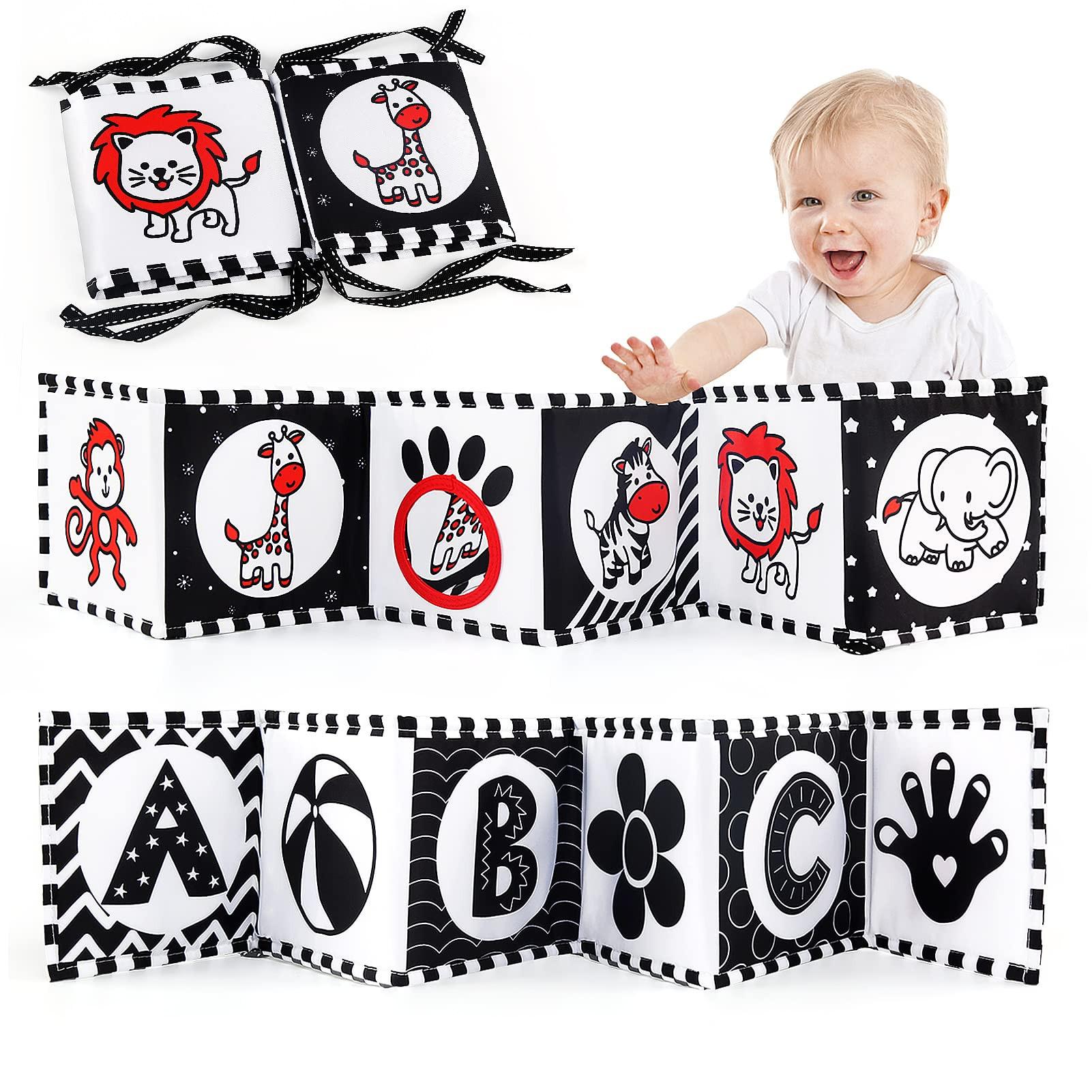 Activity-board  Baby-Spielzeugbuch, Kontrastkarten-Babybuch, Baby-Stoffbuch, Baby-Fühlbuch, Doppelseitiges weiches Stoffbuch mit Spiegel 