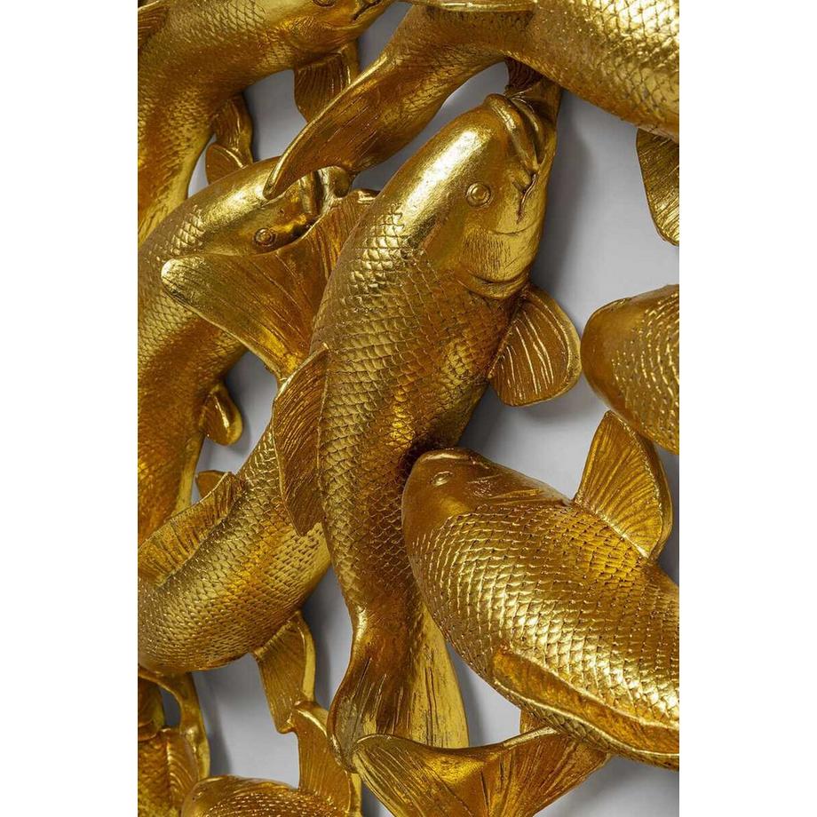 KARE Design Wandobjekt School of Koi gold rund 160  