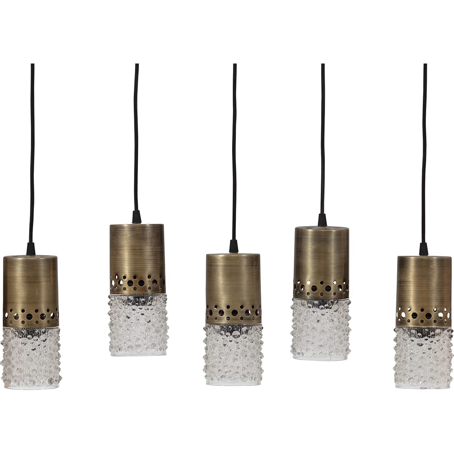 mutoni Lampada a sospensione Sprinkle 5 lampade ottone antico grande  