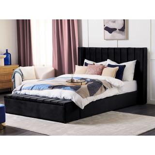 Beliani Bett mit Lattenrost aus Samtstoff Modern NOYERS  