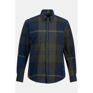 JP1880  Camicia a quadri dalla vestibilità moderna con maniche lunghe e colletto button-down, fino alla tg. 8XL 