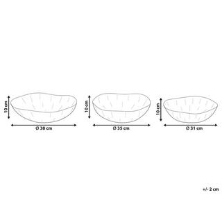 Beliani Set di 3 ciotole decorative en Ferro Moderno PINANG  