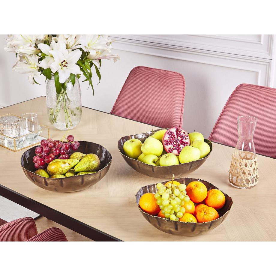 Beliani Dekoschalen 3er Set aus Eisen Modern PINANG  