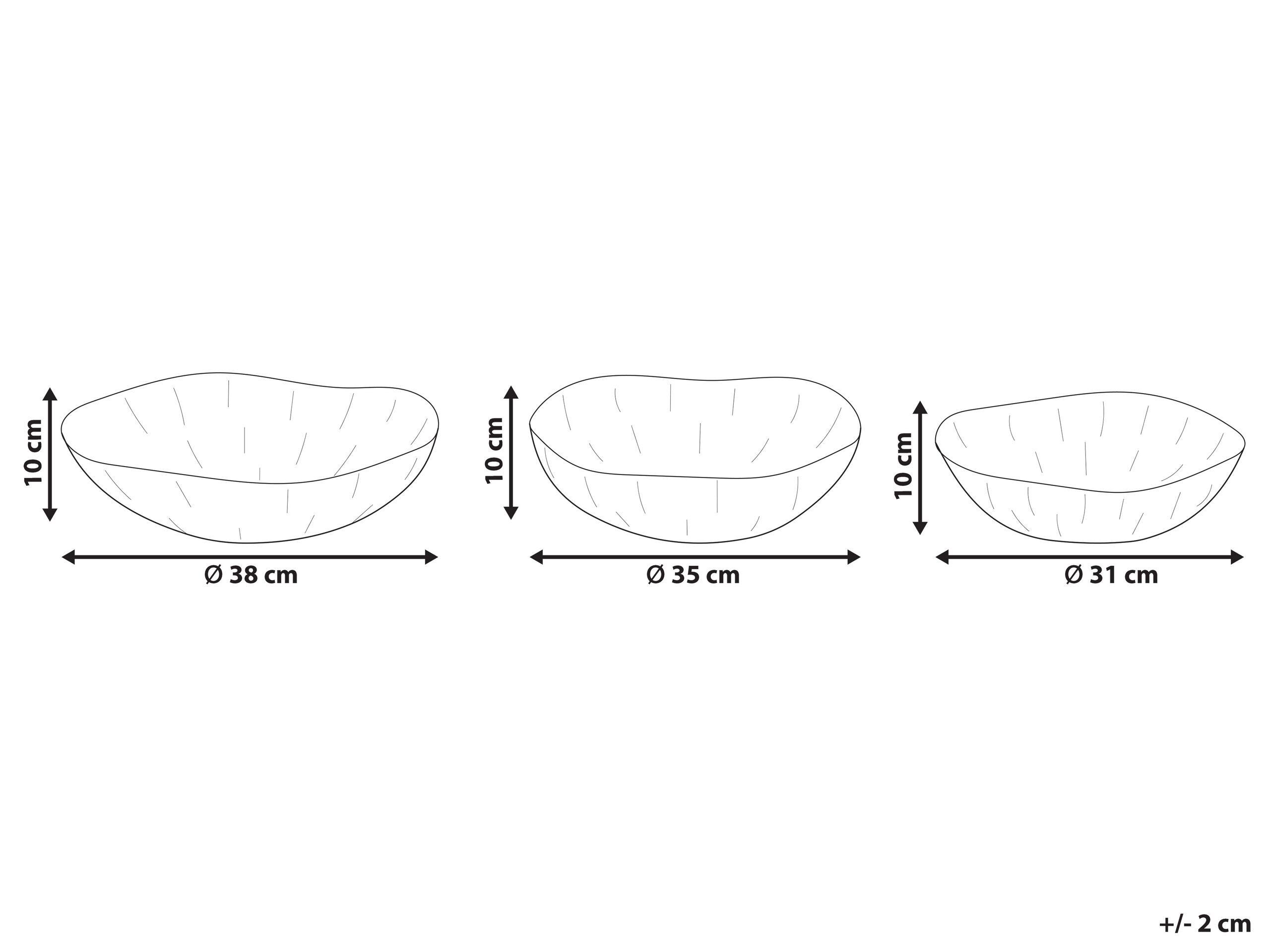 Beliani Set di 3 ciotole decorative en Ferro Moderno PINANG  