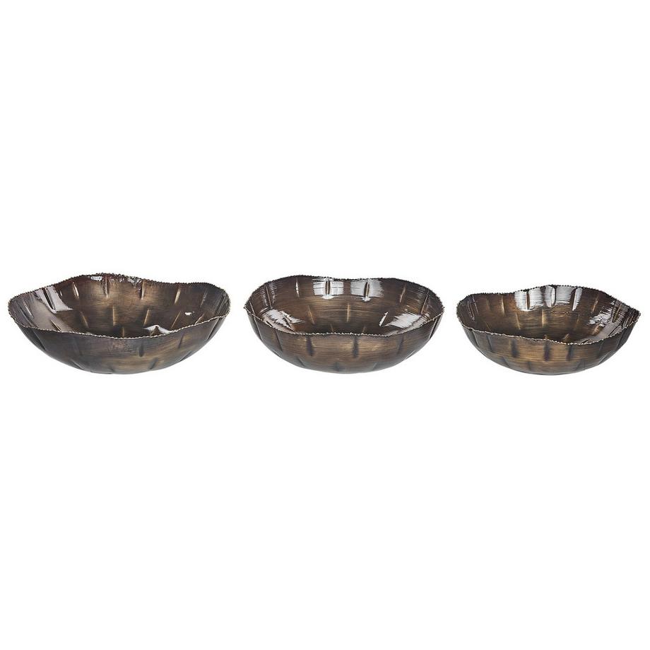 Lot de 3 bols décoratifs en Métal Moderne PINANG