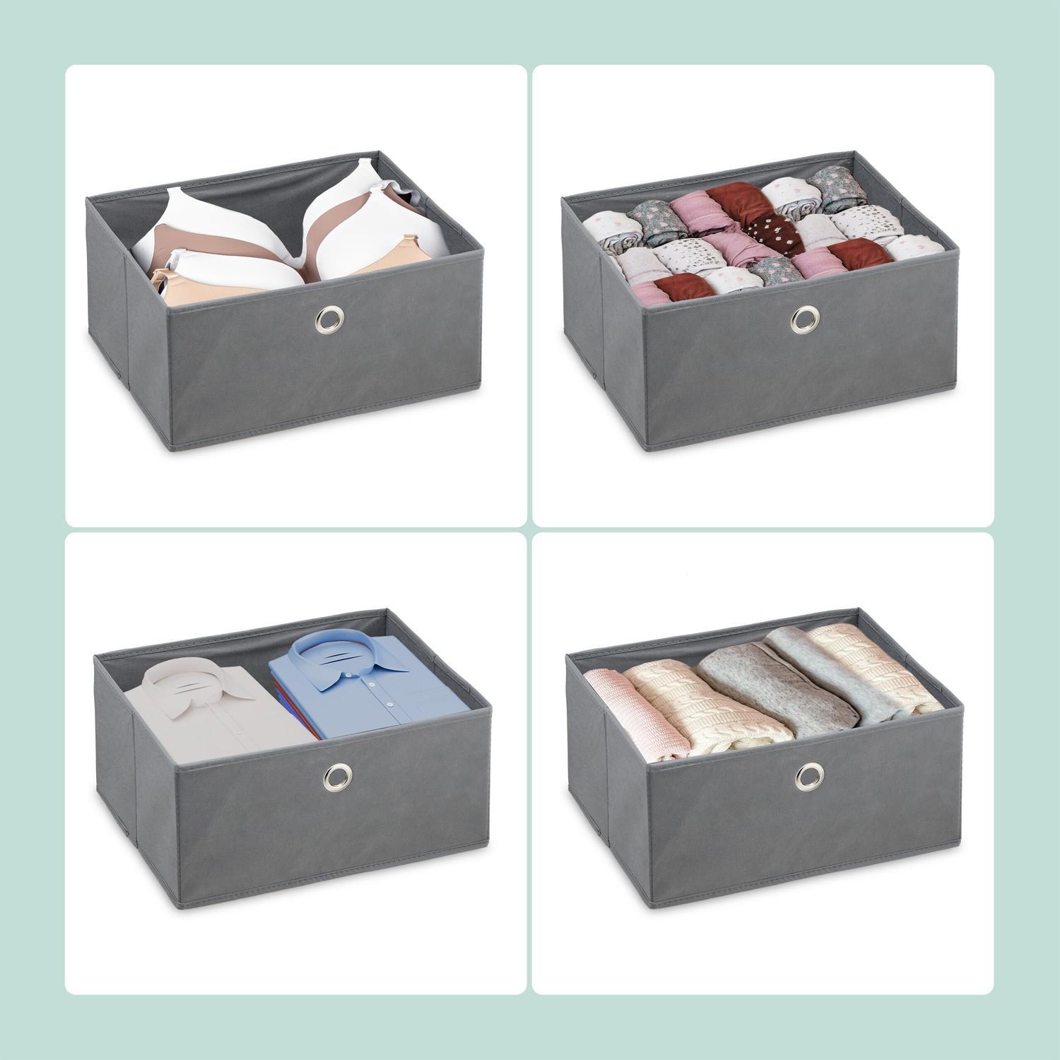Northix Cassettiera dal design in legno con cassetti in tessuto  