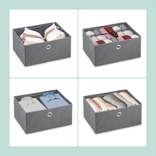 Northix Cassettiera dal design in legno con cassetti in tessuto  