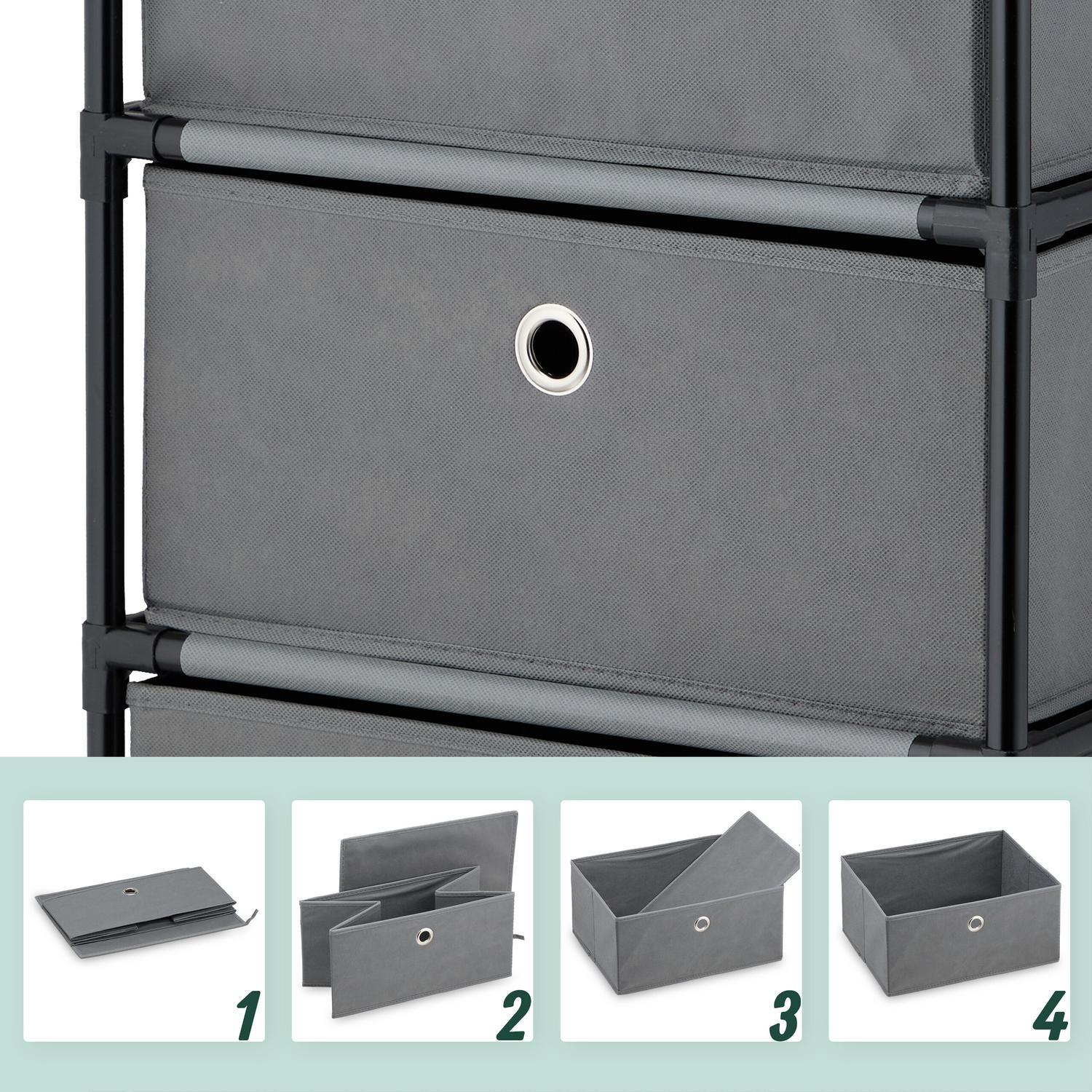 Northix Cassettiera dal design in legno con cassetti in tessuto  