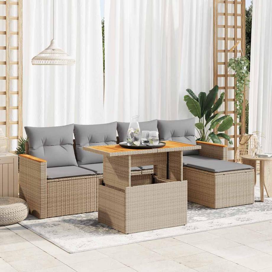 VidaXL set divano da giardino Polirattan  