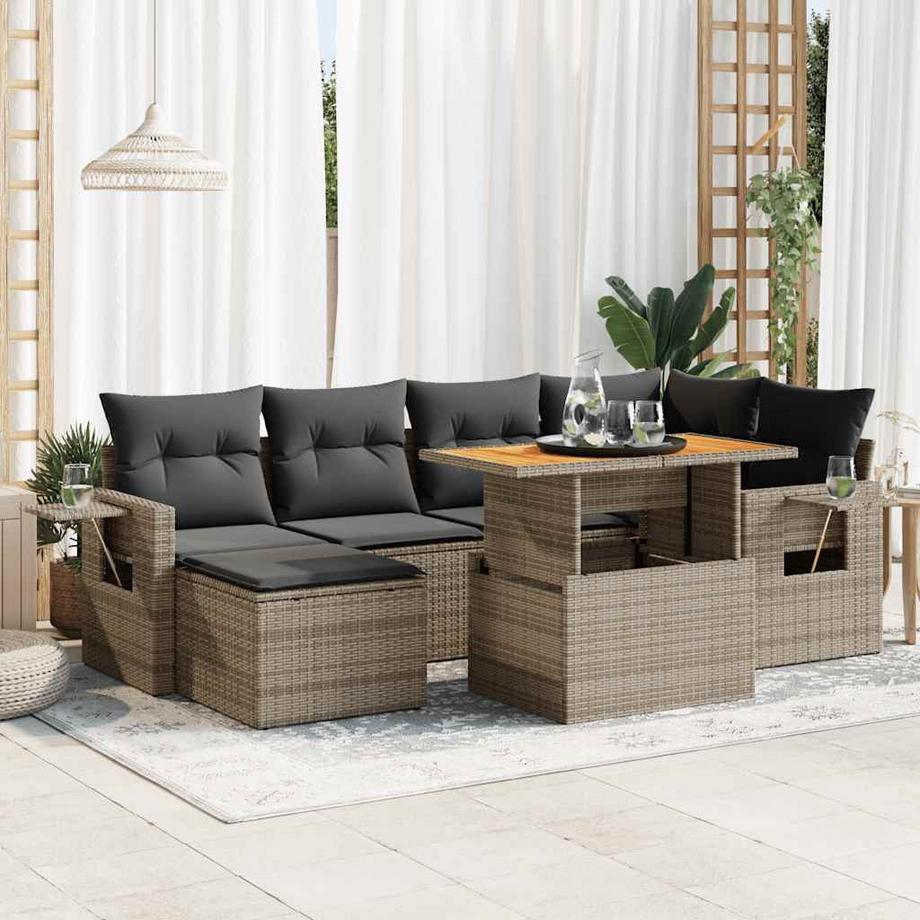 VidaXL set di divani da giardino Polirattan  