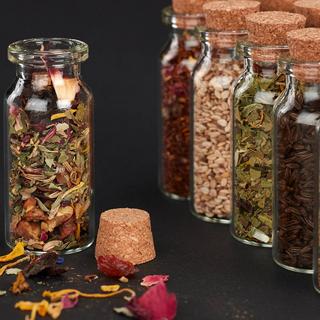 B2X Mini bottiglie di vetro con tappo di sughero Set da 72  