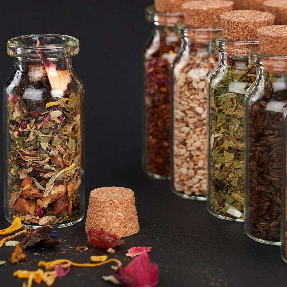 B2X Mini bottiglie di vetro con tappo di sughero Set da 72  