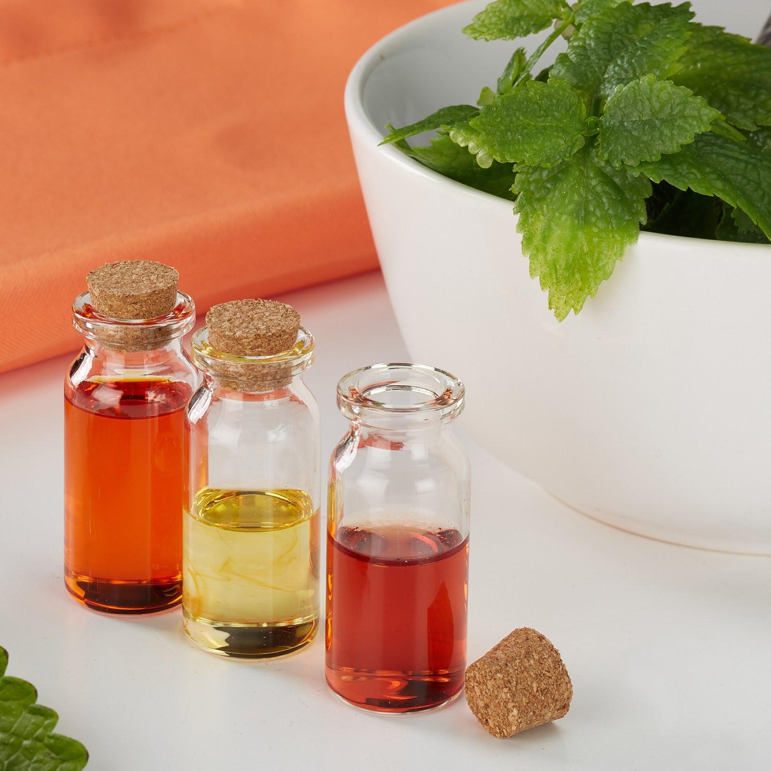 B2X Mini bottiglie di vetro con tappo di sughero Set da 72  