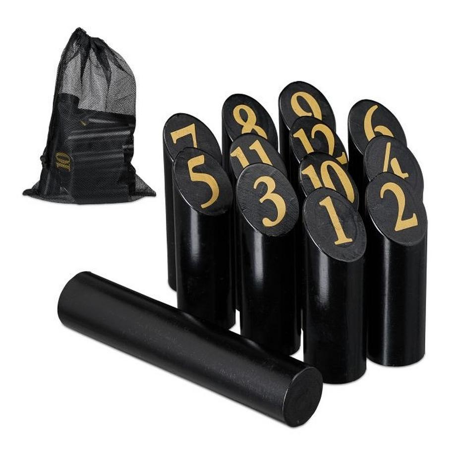 B2X  Schwarzes Kubb-Spiel mit Tasche 