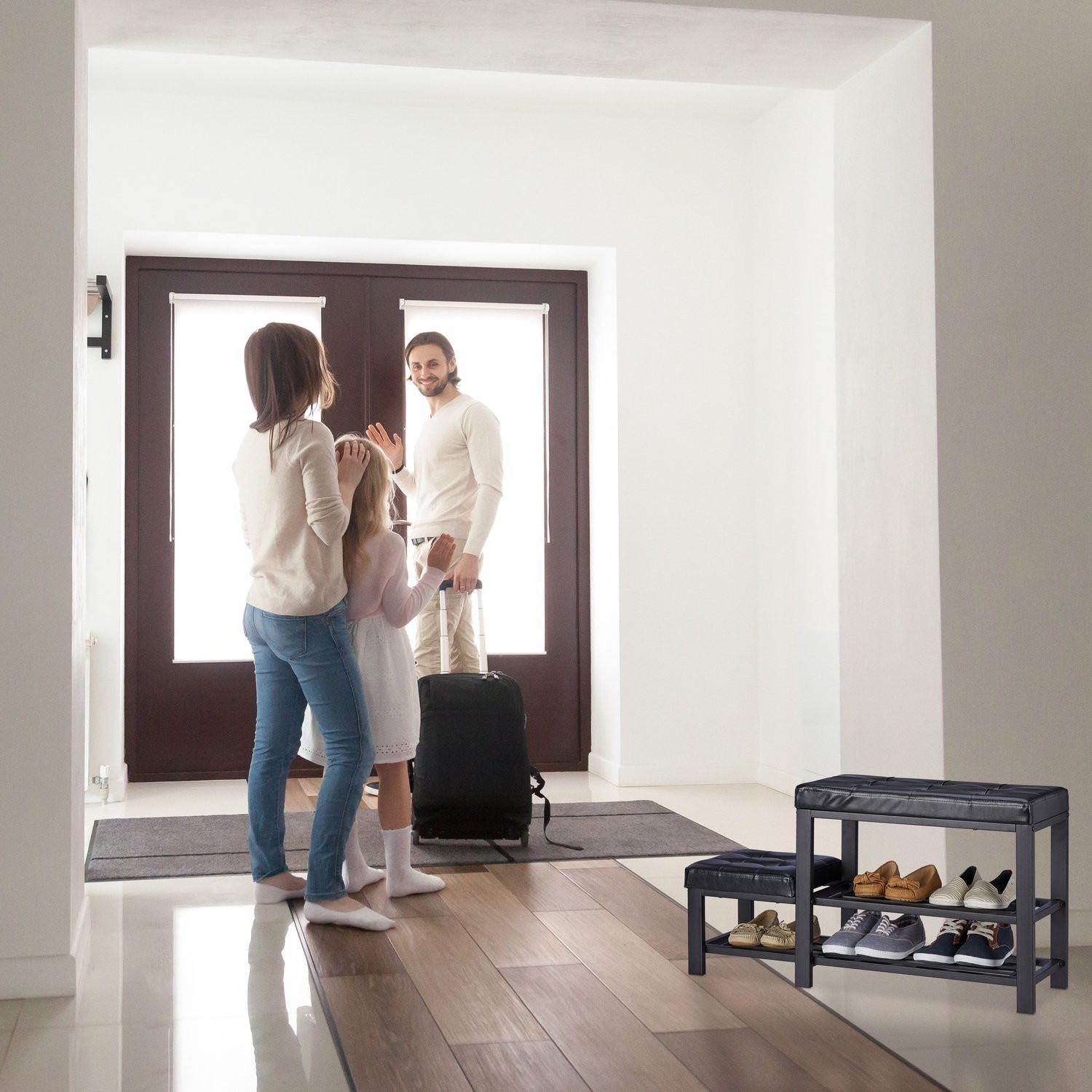 B2X Panca con scarpiera e sgabello  