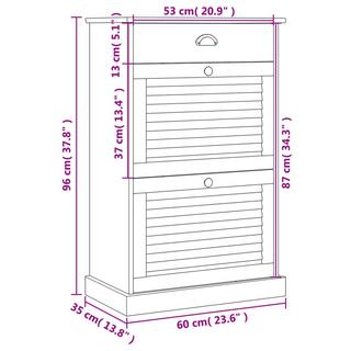 VidaXL scarpiera Legno di pino  