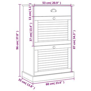 VidaXL scarpiera Legno di pino  