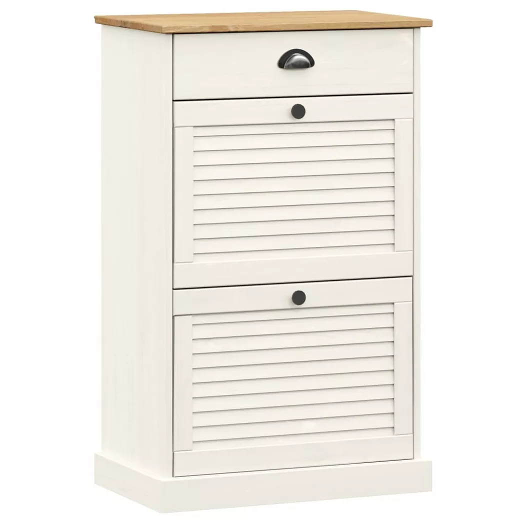 VidaXL - Armoire à chaussures bois, One Size, Blanc