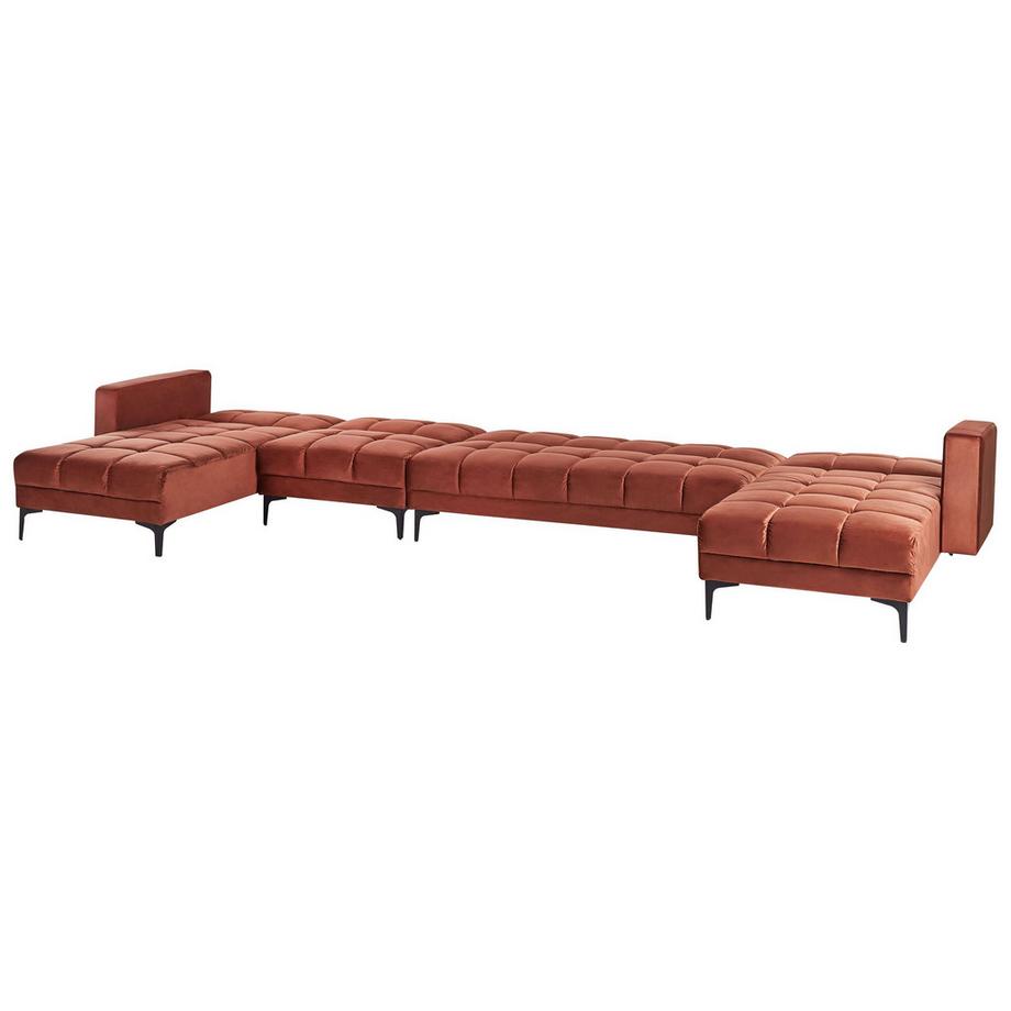 Beliani Canapé en forme de U en Velours Minimaliste ALNES  