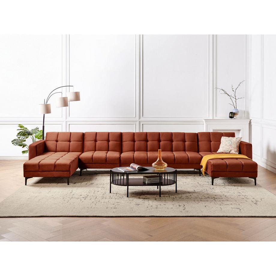 Beliani Canapé en forme de U en Velours Minimaliste ALNES  