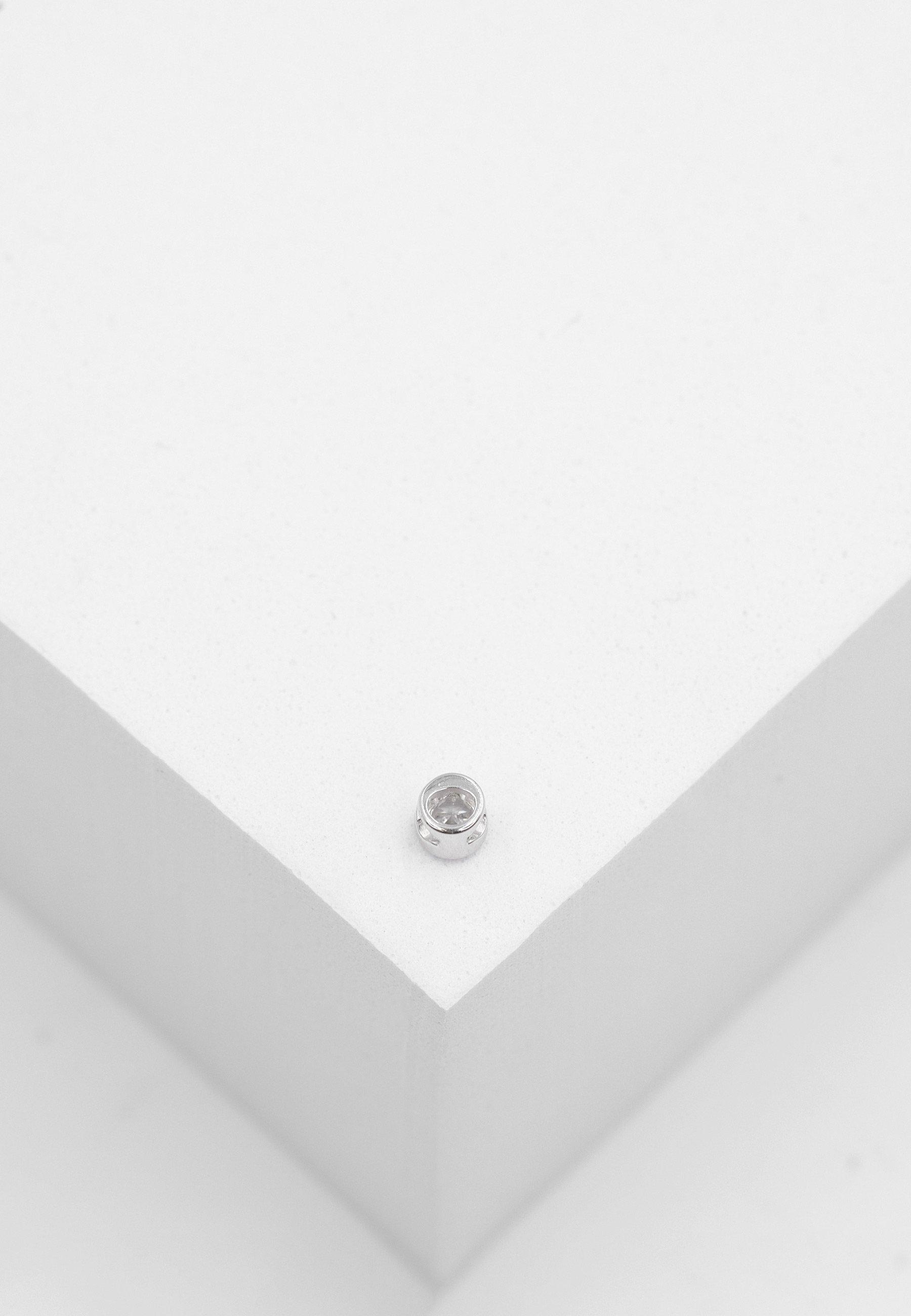 MUAU Schmuck  Solitär Anhänger Zargenfassung Weissgold 750 Diamant 0.10ct. 4.5x4.5mm 