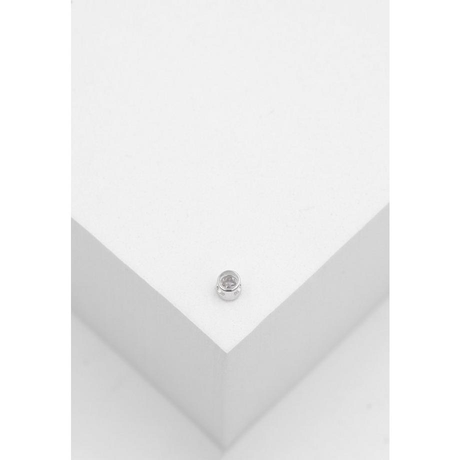 MUAU Schmuck  Solitär Anhänger Zargenfassung Weissgold 750 Diamant 0.10ct. 4.5x4.5mm 