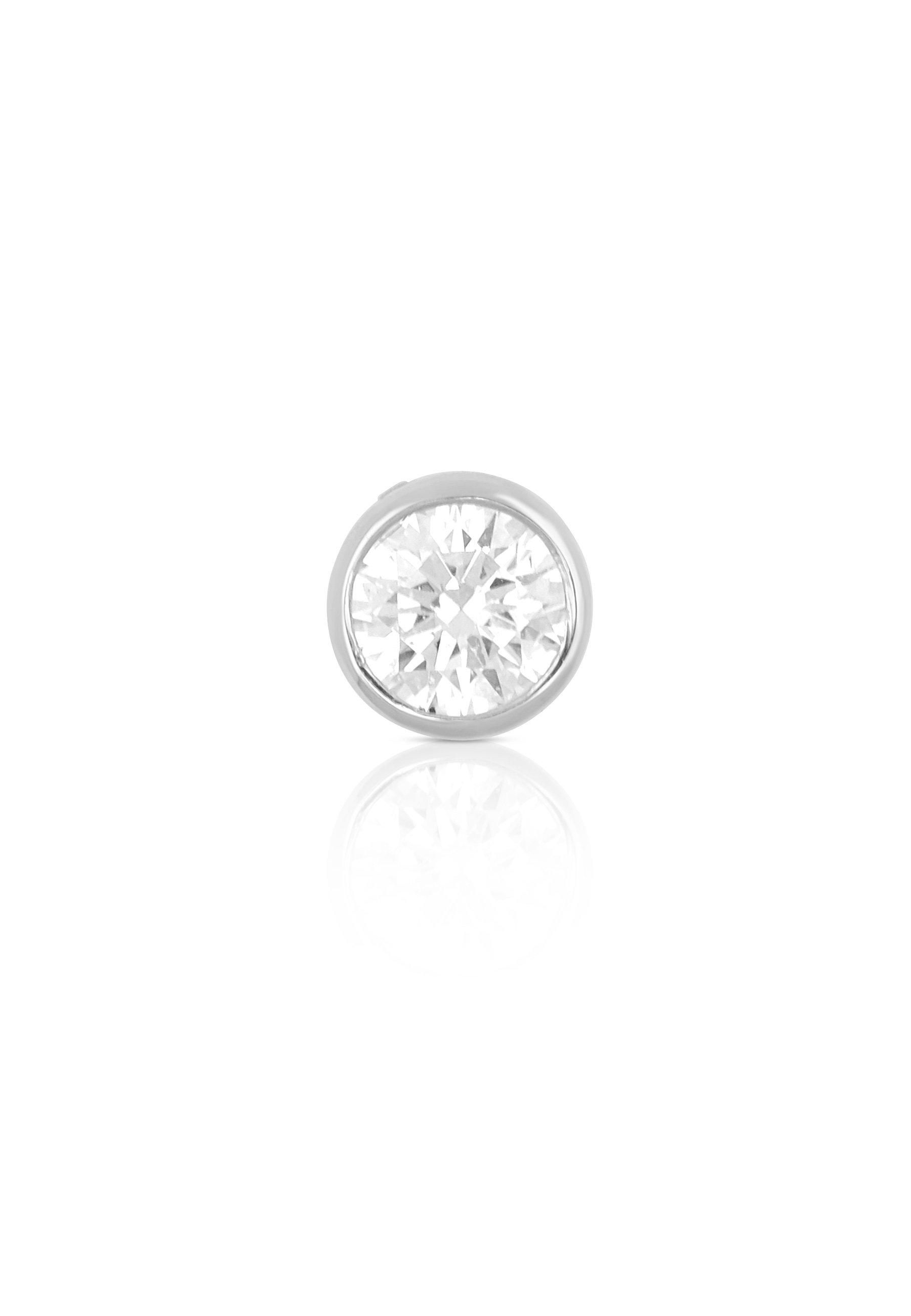 MUAU Schmuck  Solitär Anhänger Zargenfassung Weissgold 750 Diamant 0.10ct. 4.5x4.5mm 