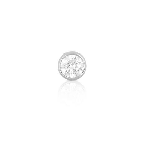 MUAU Schmuck  Solitär Anhänger Zargenfassung Weissgold 750 Diamant 0.10ct. 4.5x4.5mm 