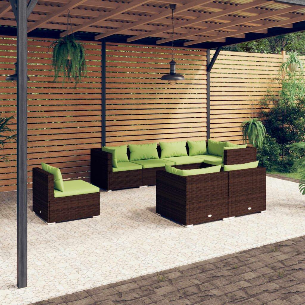 VidaXL set salotto da giardino Polirattan  