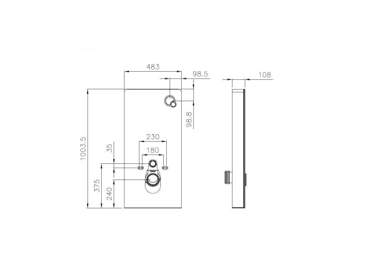 Vente-unique Dekoratives Trägergestell für Wand-WC - Weiß - SPINOSA  