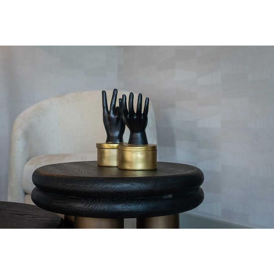 mutoni Tavolino Macaron nero oro spazzolato 50  