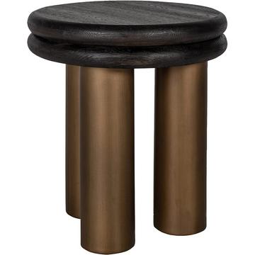 Tavolino Macaron nero oro spazzolato 50