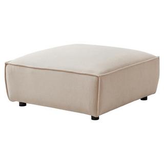 PASCAL MORABITO Pouf en velours côtelé beige BORORE de Pascal Morabito  