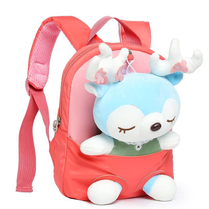 Only-bags.store  Sac à dos pour petits enfants, sac à dos de poupée en peluche détachable pour la maternelle 