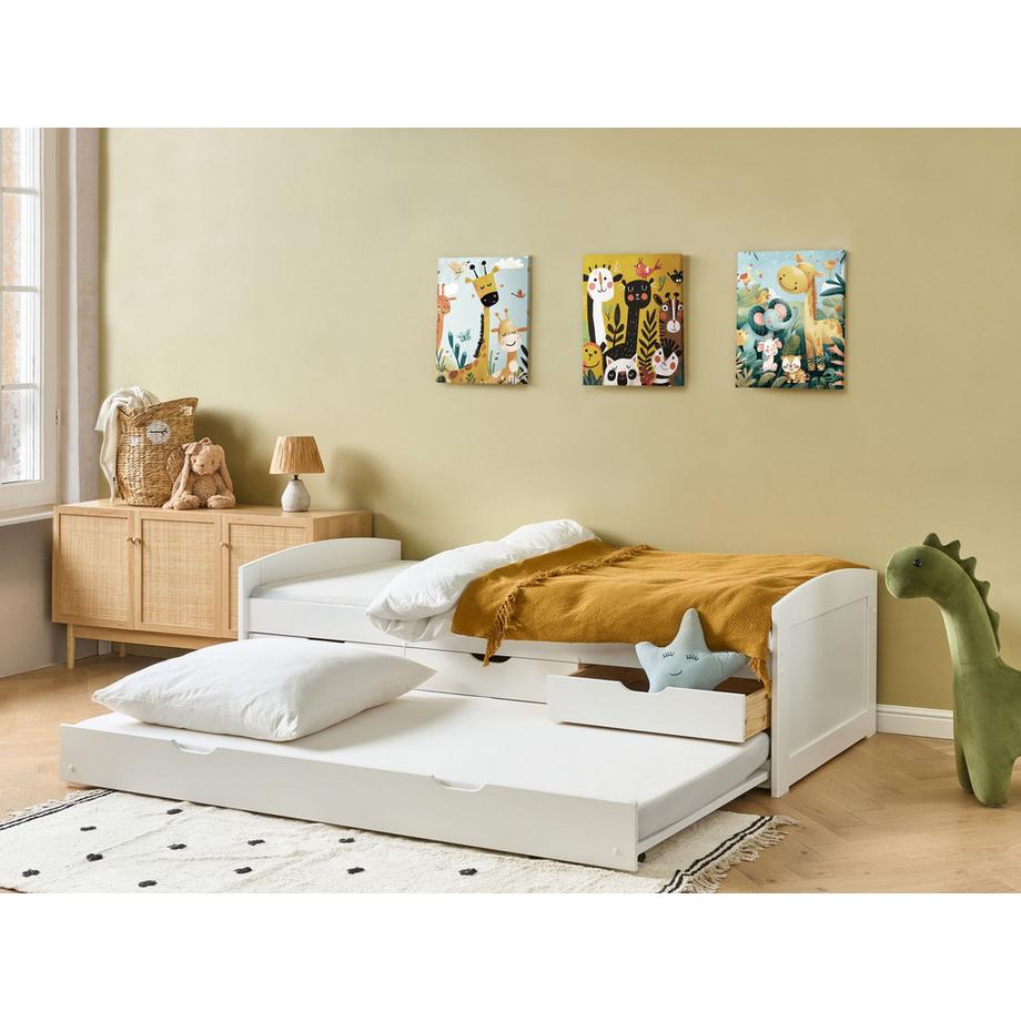 Beliani Ausziehbett aus Kiefernholz  PETIVILLE  