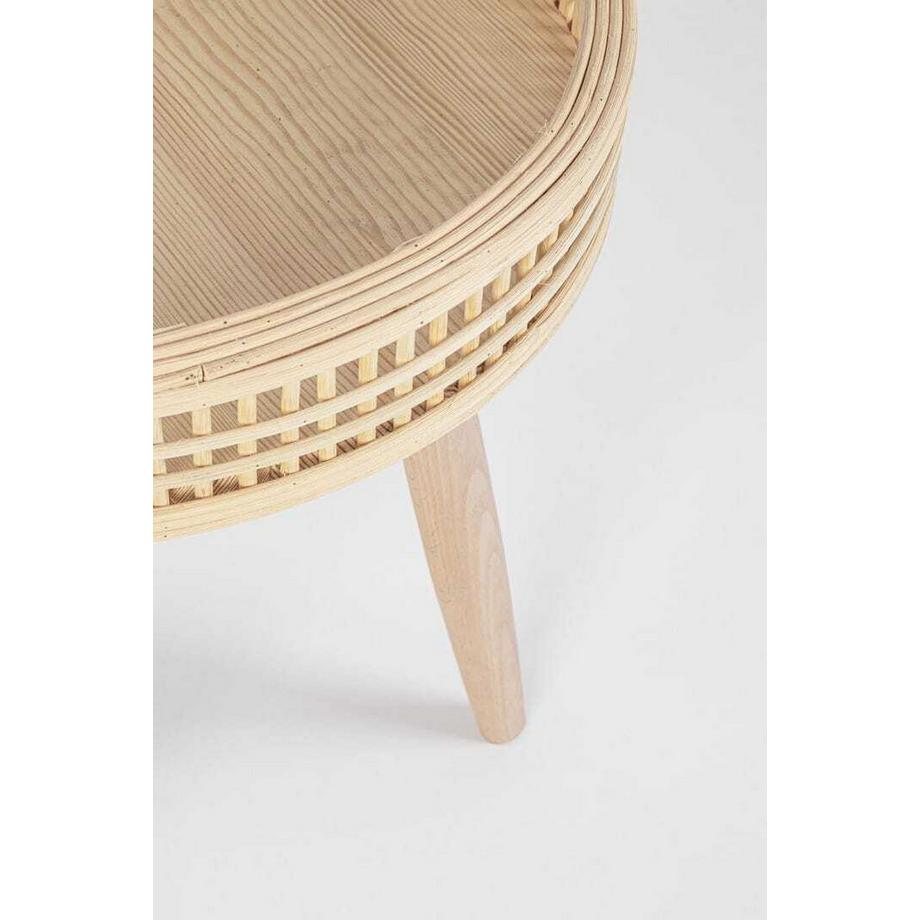 mutoni Table basse Almas ronde nature (lot de 3)  