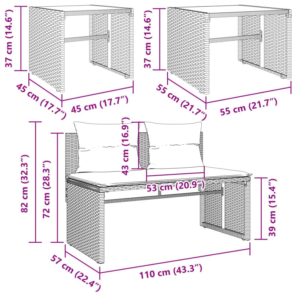 VidaXL Ensemble de canapés de jardin rotin synthétique  