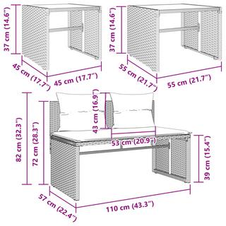 VidaXL Ensemble de canapés de jardin rotin synthétique  