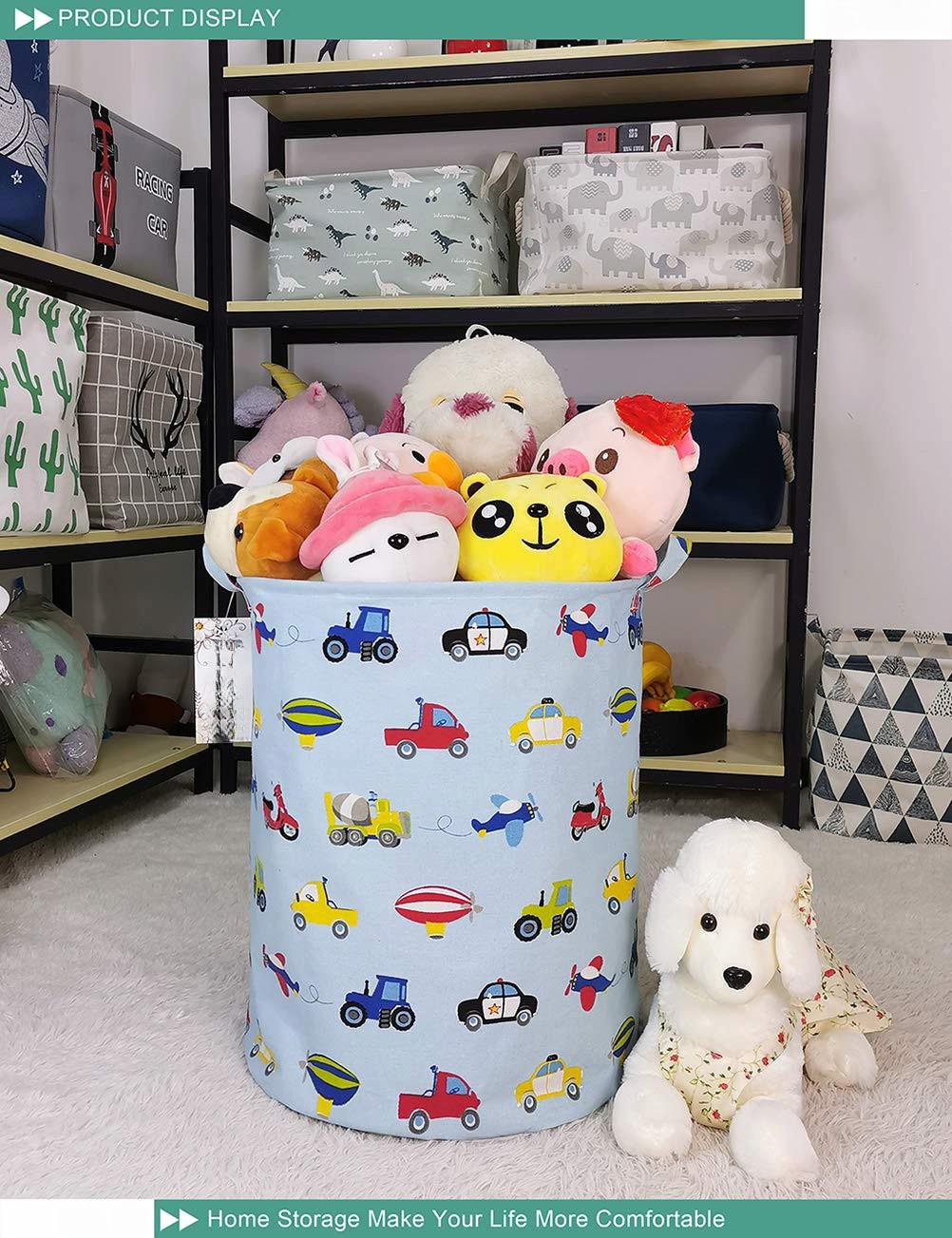 Alopini Wäschekorb Kinderzimmer Korb Leinwand faltbar mit wasserdichter Beschichtung große Aufbewahrungskörbe für Kinder  