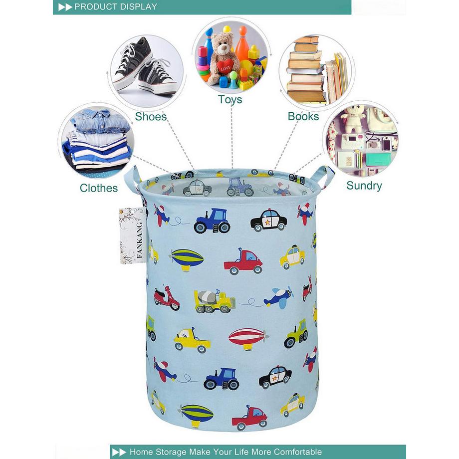 Alopini Panier à linge pour chambre d'enfant panier en toile pliable avec revêtement imperméable grands paniers de rangement pour enfants  